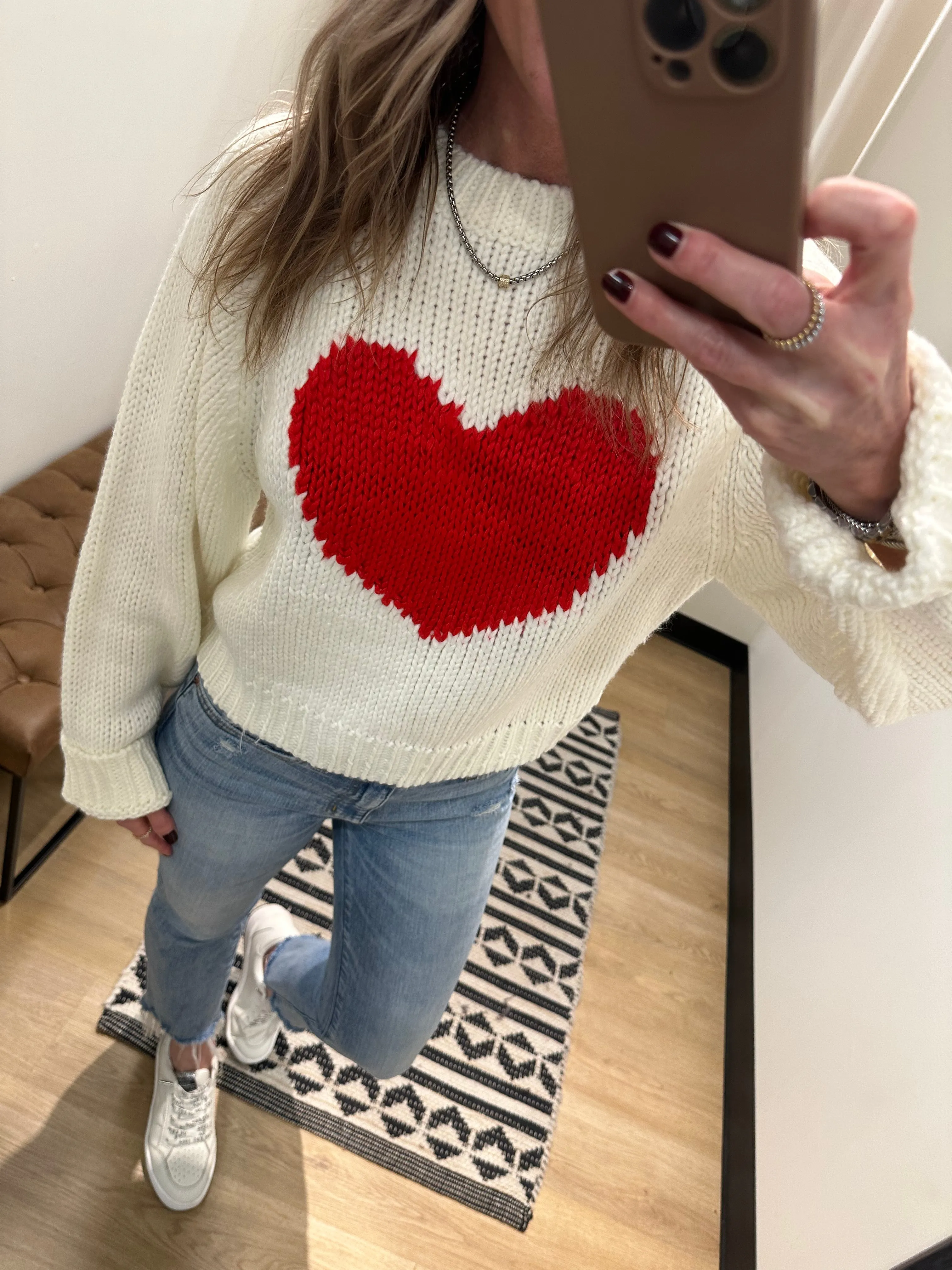 Morgan Heart Crop Sweater