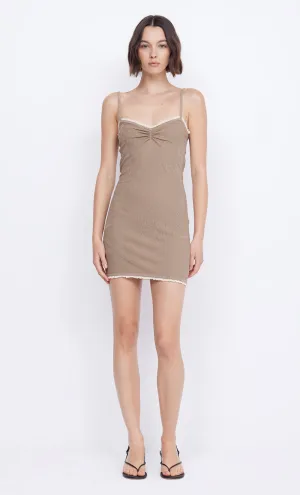 NAELLE KNIT MINI DRESS - TAUPE