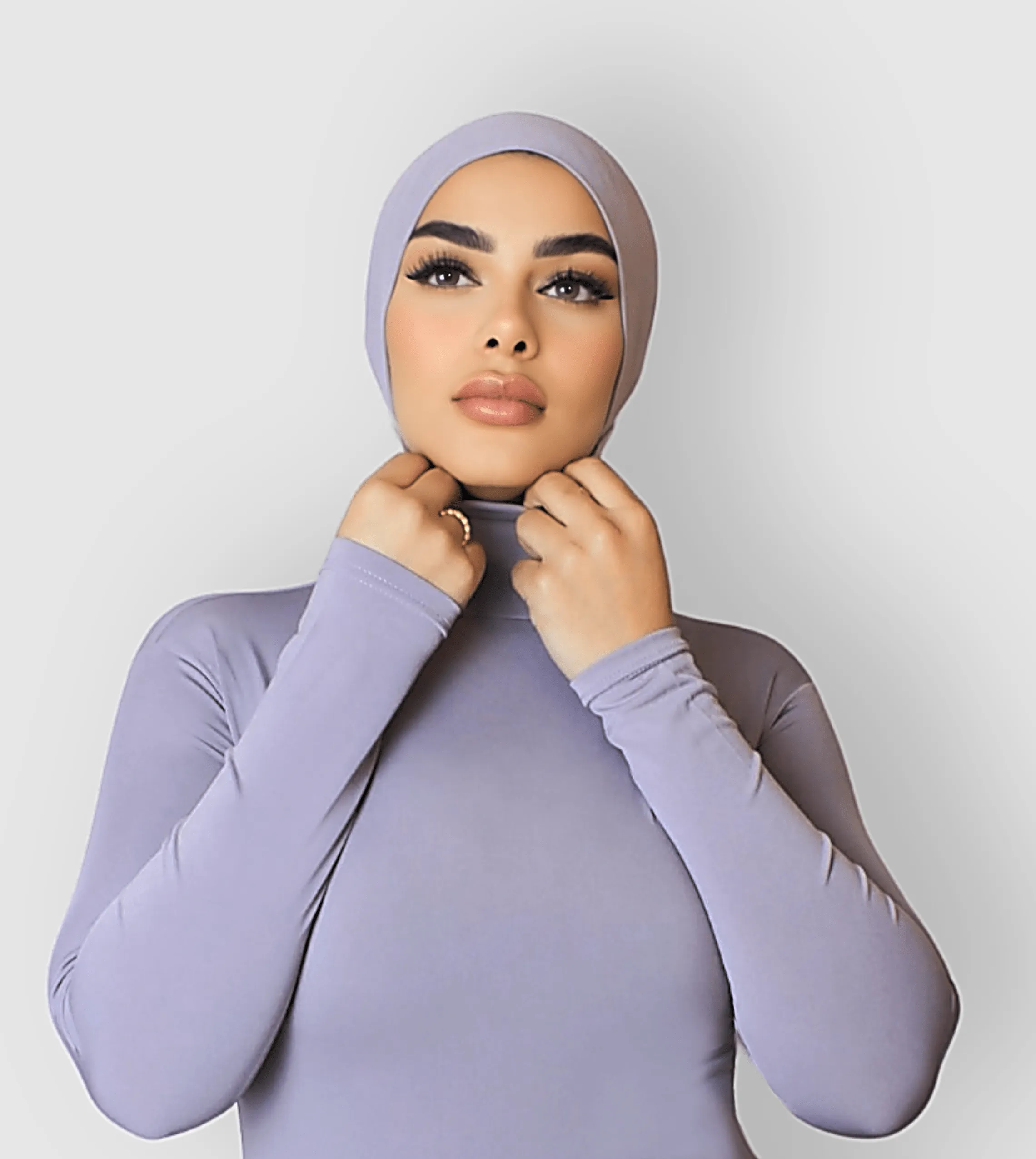 RUUQ Bodysuit Long Sleeve with Hijab Cap - Violet Mink