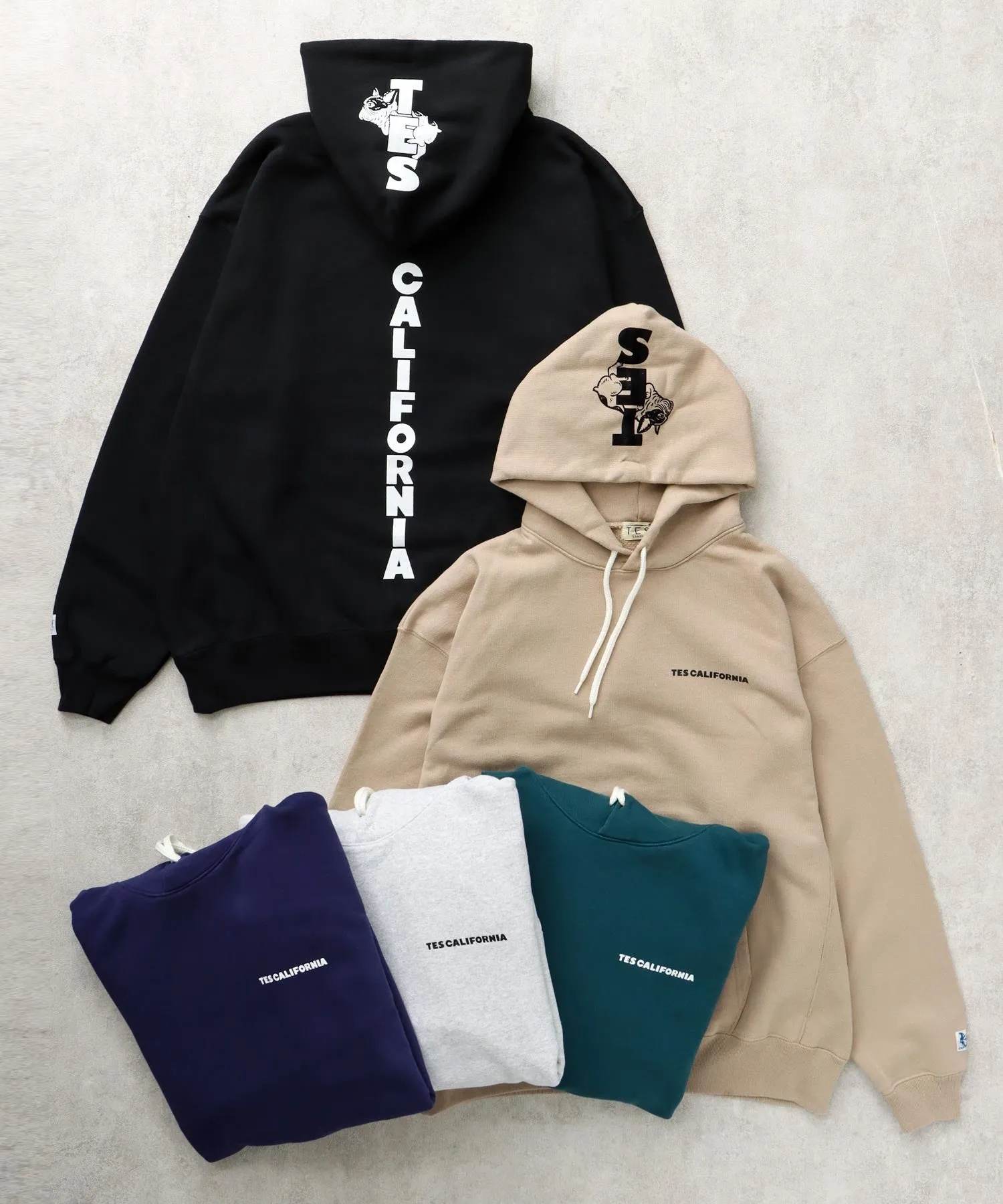 TES CAL FLOCK LOGO SWEAT PARKA / スウェットパーカー